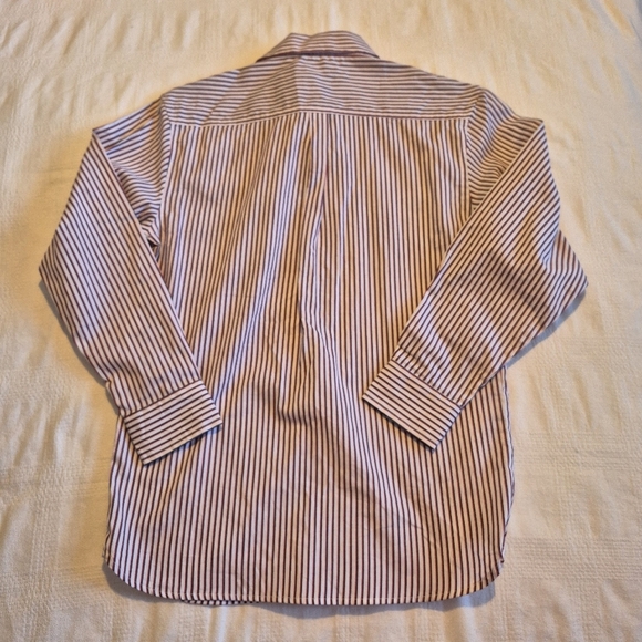 Nautica boys size 14 button up long sleeve striped shirt, blue, white, red, NWT - Picture 6 of 8